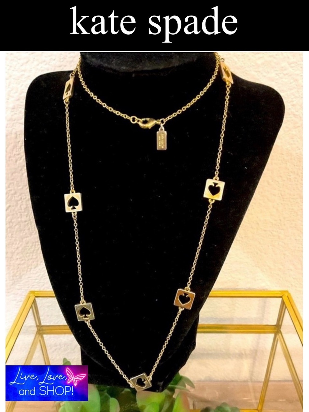 KATE SPADE 26” Spade ♠️ Necklace, EUC